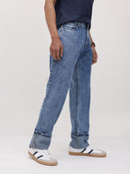 Cotton Straight Fit Mid-Rise Jeans