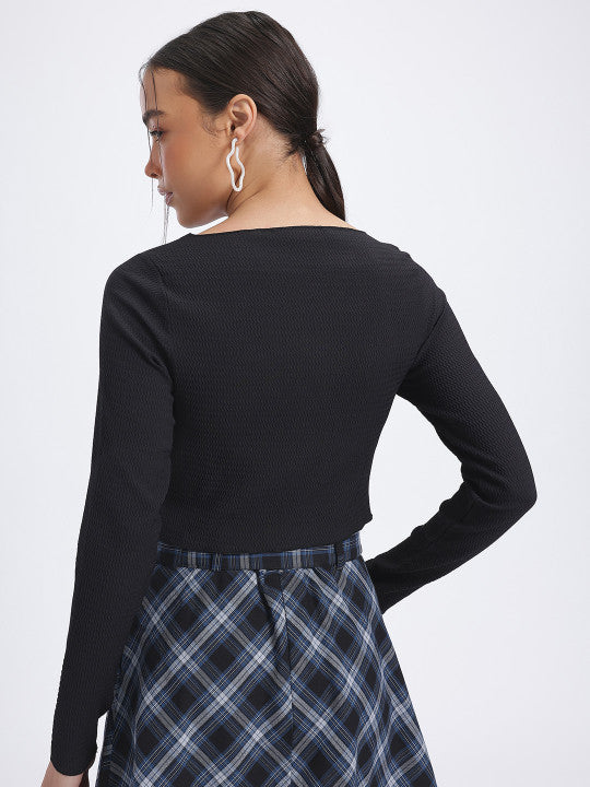 Chevron Textured Crop Top