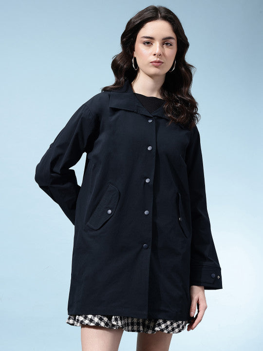 Longline Spread Collar Trench Jacket