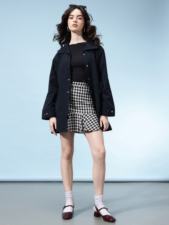 Longline Spread Collar Trench Jacket