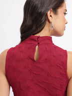 High Neck Textured Crop Top