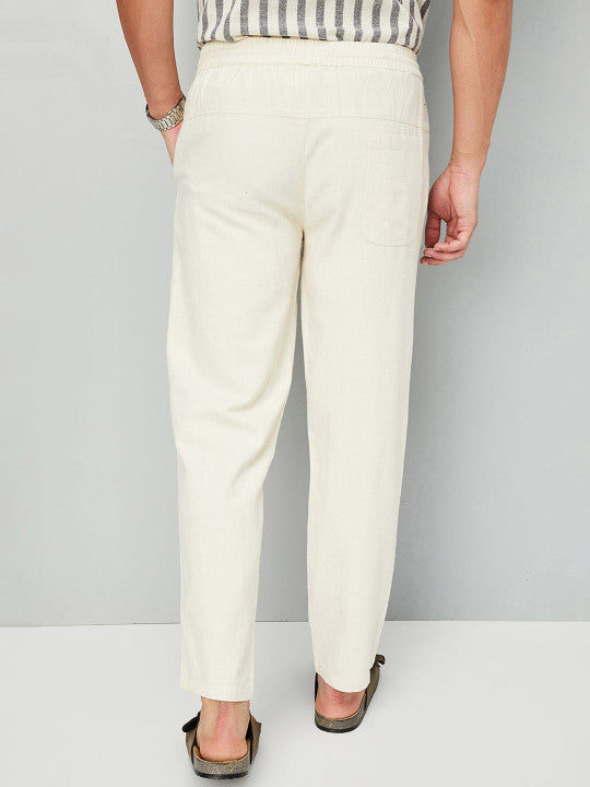 Men Mid-Rise Regular Cotton Trousers