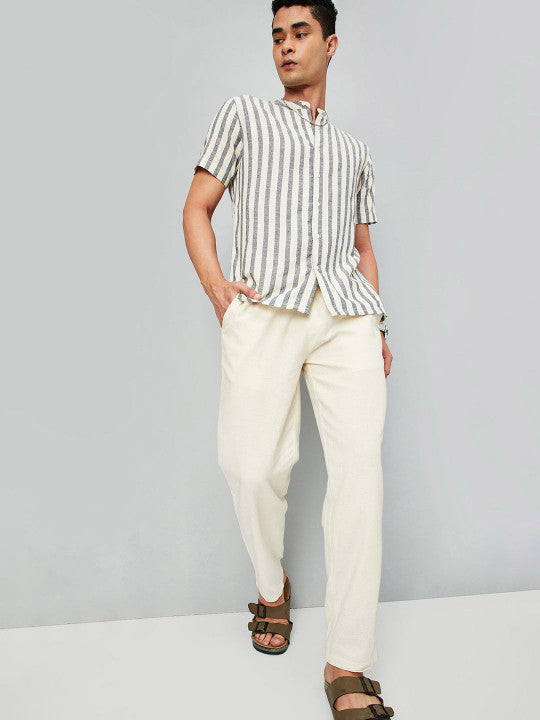 Men Mid-Rise Regular Cotton Trousers