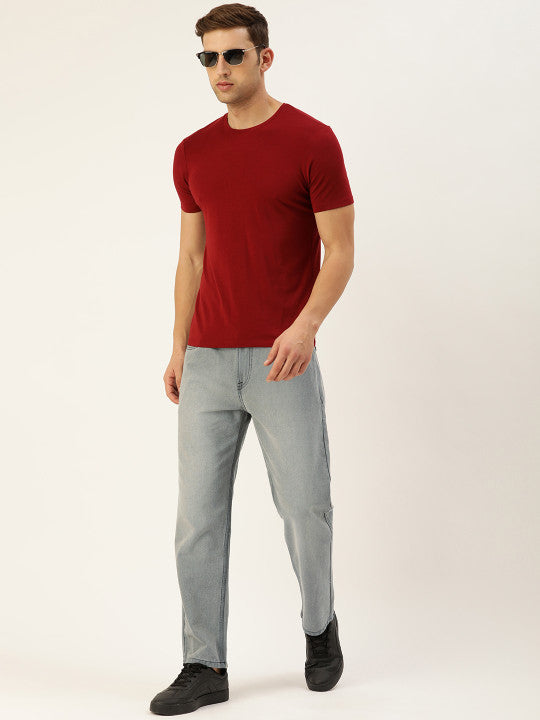 Men Mid-Rise Relaxed Fit Pure Cotton Jeans