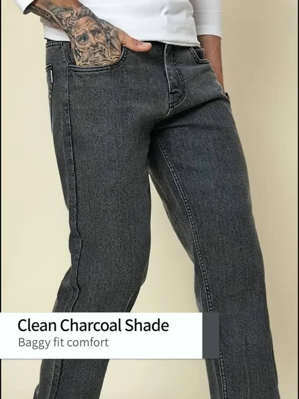 Men Relaxed Fit Stretchable Baggy Jeans