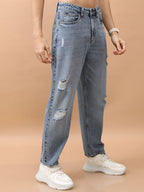 Fit Highly Distressed Light Fade Jeans