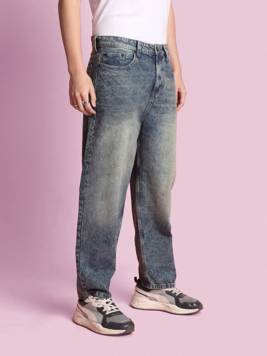 Wide Leg Light Fade Tinted Jeans