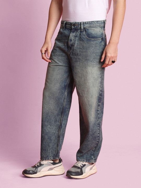 Wide Leg Light Fade Tinted Jeans