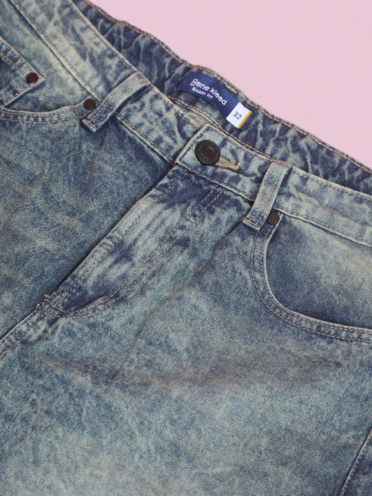 Wide Leg Light Fade Tinted Jeans