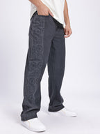 Printed Fit Mid-Rise Stretchable Jeans