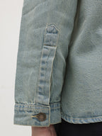 Drop Shoulder Spread Collar Denim Jacket