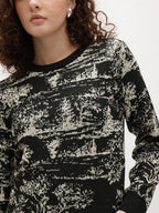 Abstract Print Sweater