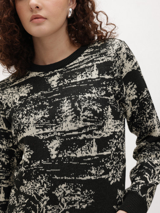 Abstract Print Sweater
