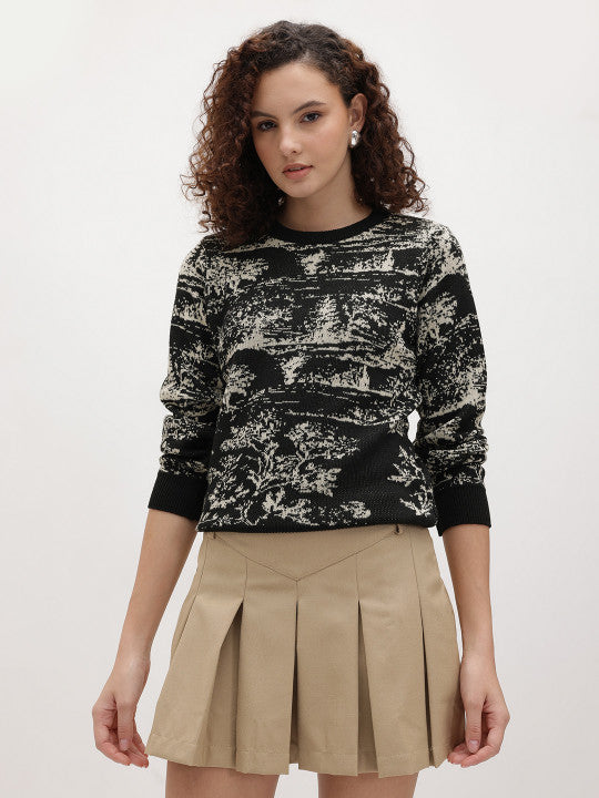Abstract Print Sweater
