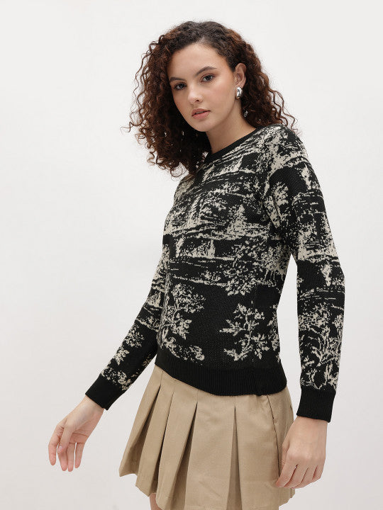 Abstract Print Sweater