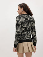 Abstract Print Sweater