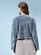 Faux Fur Collarless Jacket