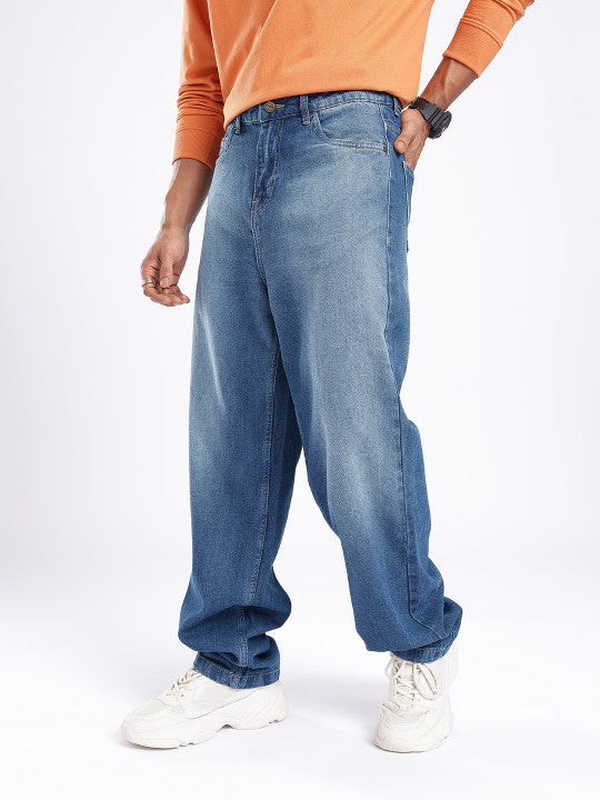 Men Loose Fit Light Fade Jeans