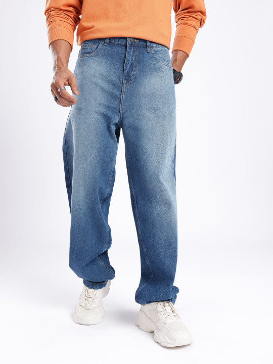 Men Loose Fit Light Fade Jeans