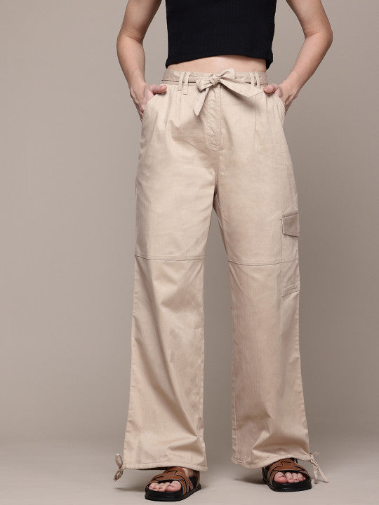 Cargo Wide Leg Trousers with Belt