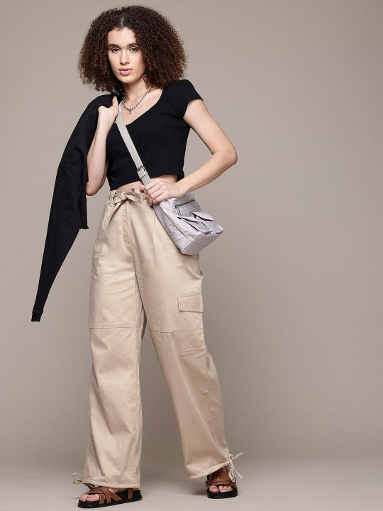 Cargo Wide Leg Trousers with Belt