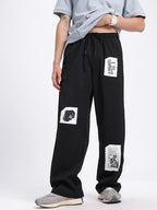 Patchwork Loose Fit Wide Leg Trousers