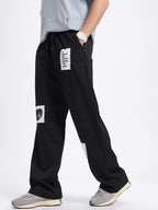 Patchwork Loose Fit Wide Leg Trousers