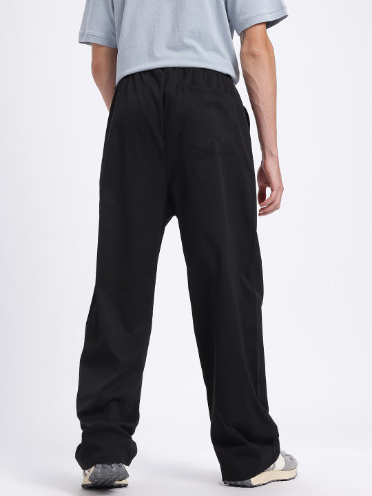 Patchwork Loose Fit Wide Leg Trousers