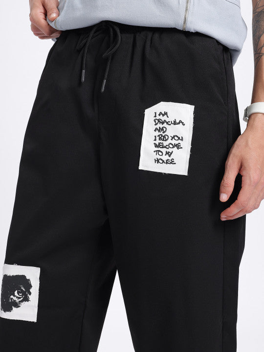 Patchwork Loose Fit Wide Leg Trousers