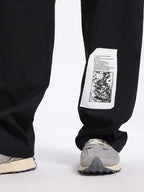 Patchwork Loose Fit Wide Leg Trousers