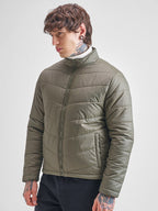 Men Solid High Neck Puffer Jacket