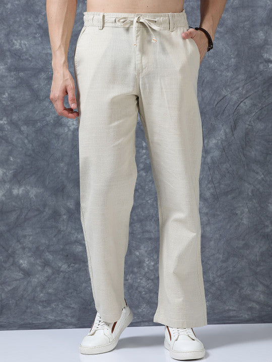 Linen Relaxed-Fit Regular Trousers
