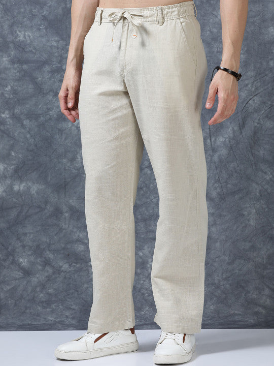 Linen Relaxed-Fit Regular Trousers