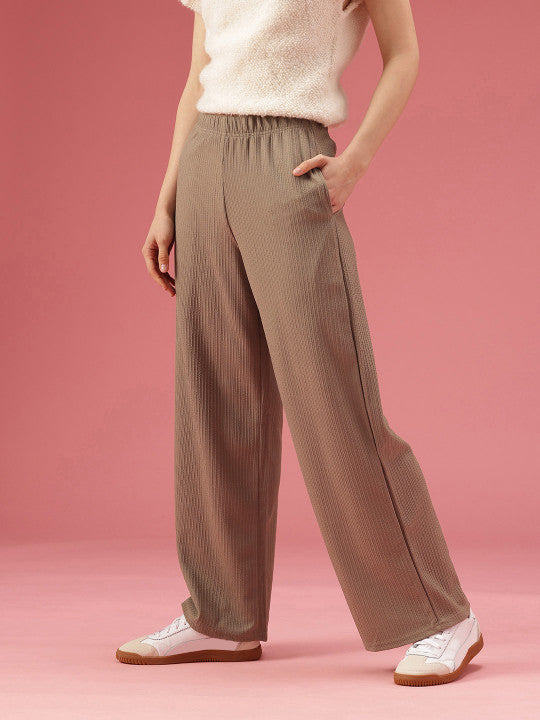 Flared High-Rise Regular Trousers