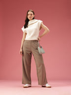 Flared High-Rise Regular Trousers