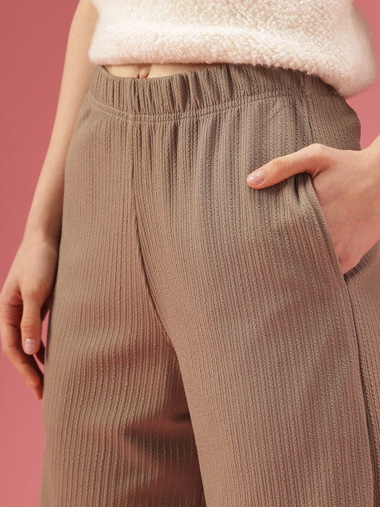 Flared High-Rise Regular Trousers