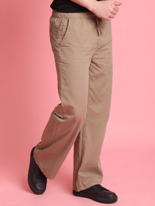 Men Wide Leg Chino Trousers