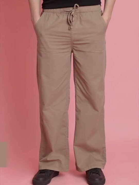 Men Wide Leg Chino Trousers